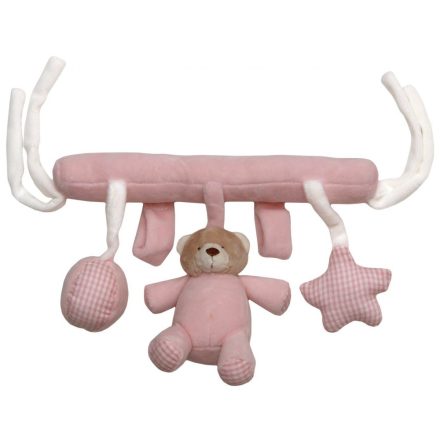 Babybruin plüss macikás akasztós figurás játék 23cm  rózsaszín