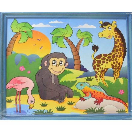 Babaszoba falikép 32x26cm - gorillás dzsungel