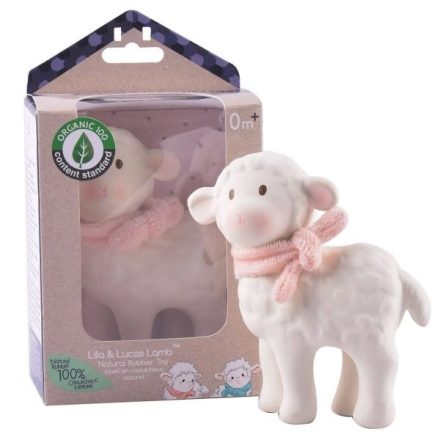 Lila A Bárány Gumi Játék – Rózsaszín Sállal, Természetes Gumiból