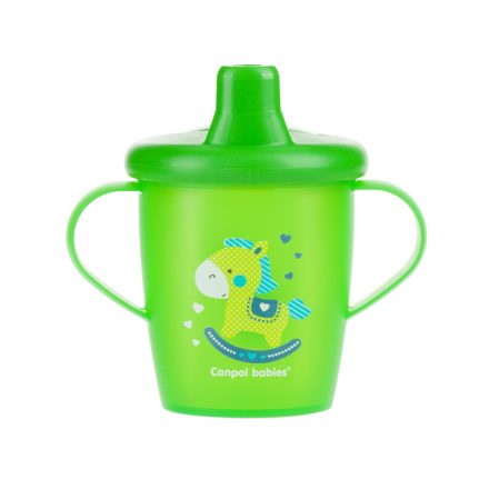 Canpol csöpögésmentes itatópohár, kemény ivócsőrrel 250 ml 9 h+ Toys zöld