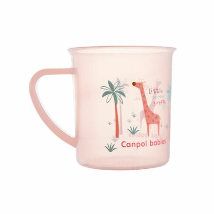 Canpol pohár +12hó 170ml rózsaszín zsiráfos