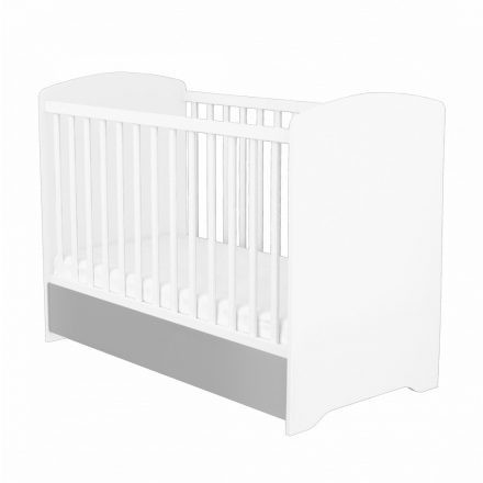 Átalakítható ágyneműtartós gyermekágy ( kiságy ) 70X140 Ezüst-Fehér